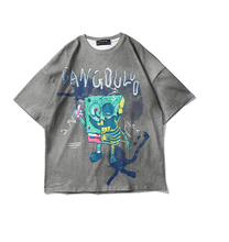 將圖片載入圖庫檢視器 ins潮牌暗黑系卡通印花短袖
