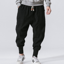 將圖片載入圖庫檢視器 日系棉麻鬆緊大碼風男式
