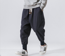 將圖片載入圖庫檢視器 日系棉麻鬆緊大碼風男式
