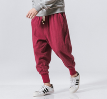 將圖片載入圖庫檢視器 日系棉麻鬆緊大碼風男式
